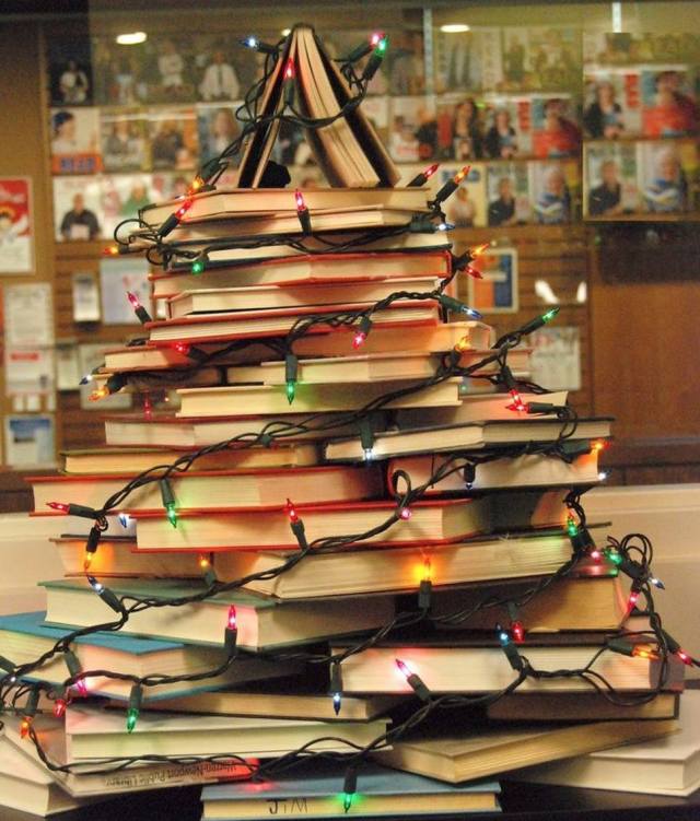 Arbol de navidad de libros