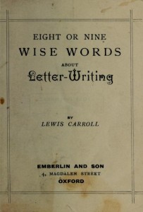 Lewis Carroll. Escribir cartas