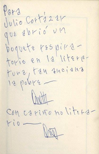 ddedicatoria de onetti a cortázar