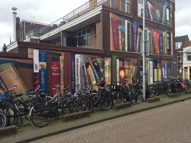 Pintura de biblioteca en Holanda